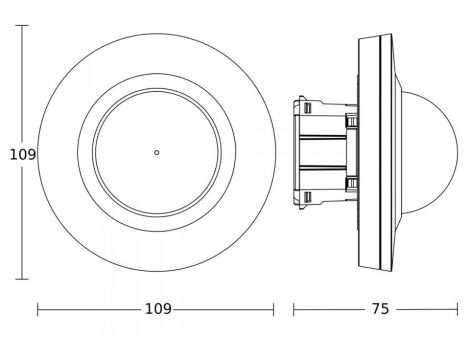 Czujnik obecności i zmierzchu PD-24 ECO COM1 okrągły podtynkowy IP20 230V czarny / tworzywo sztuczne - 3