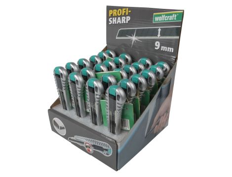Nóż z ostrzem 9 mm pro-sharp, metalowy, Wolfcraft - 2