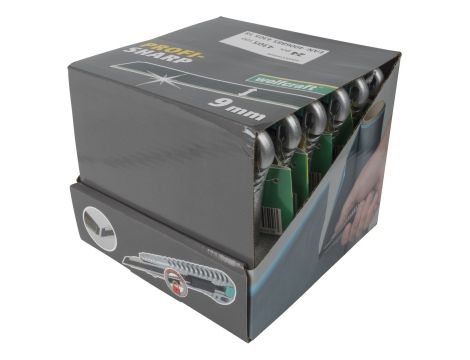 Nóż z ostrzem 9 mm pro-sharp, metalowy, Wolfcraft - 3