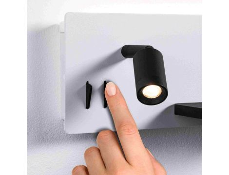 Oprawa ścienna SERRA LED DIM  USB-C LEFT 650/200lm 2700K 230V biały matowy / czarny matowy - 2