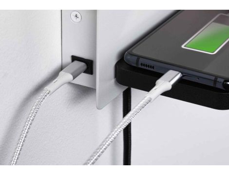 Oprawa ścienna SERRA LED DIM  USB-C RIGHT 650/200lm 2700K 230V biały matowy / czarny matowy - 5