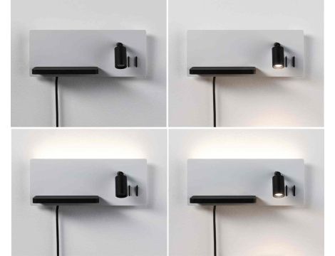 Oprawa ścienna SERRA LED DIM  USB-C RIGHT 650/200lm 2700K 230V biały matowy / czarny matowy - 3