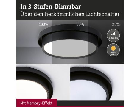 Plafoniera MALIK LED DIM 13.5W 280mm 850lm 2700K IP20 230V czarny matowy / tworzywo sztuczne - 4