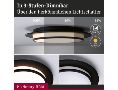 Plafoniera EGRON LED 3-STEP DIM 16W 360mm 750lm 2700K 230V czarny matowy / metal - 5