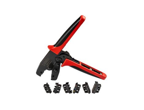 Zaciskarka do końcówek kablowych z 3 wymiennymi matrycami zaciskowymi - 9