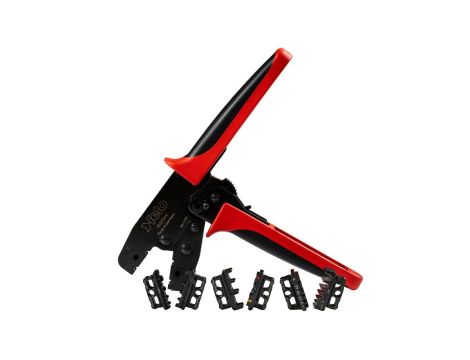 Zaciskarka do końcówek kablowych z 3 wymiennymi matrycami zaciskowymi - 10