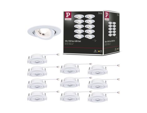 Oprawa do wbudowania EBL LED 3-STEP DIM zestaw 10x 4,8W 450lm 3000K IP20 230V biały matowy / tworzywo sztuczne - 3