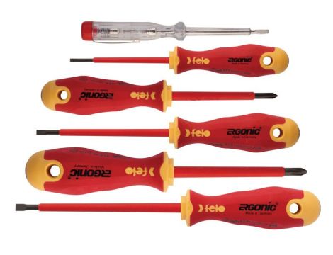 Zestaw 5 wkrętaków FELO Ergonic VDE + próbnik napięcia 220-250V + magnetyzer - 4