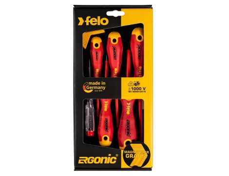 Zestaw 5 wkrętaków FELO Ergonic VDE + próbnik napięcia 220-250V + magnetyzer - 3