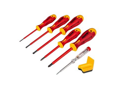 Zestaw 5 wkrętaków FELO Ergonic VDE + próbnik napięcia 220-250V + magnetyzer