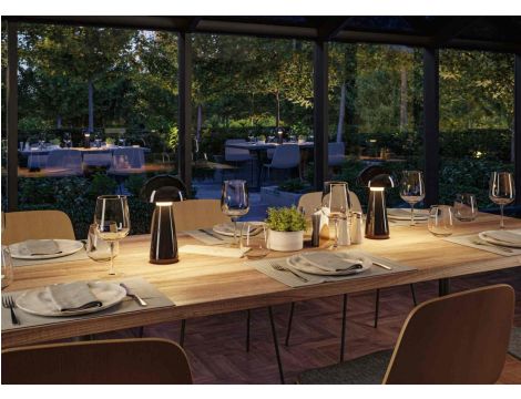 Lampka stołowa akumulatorowa ONZO LED 3-STEP DIM USB-C 2.6W 240lm 2700K IP44 czarny połysk / tworzywo sztuczne - 5