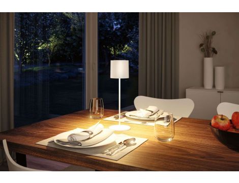 Lampka stołowa akumulatorowa TUNI LED DIM USB-C 2.8W 240lm 2700K IP44 biały  matowy / tworzywo sztuczne - 6