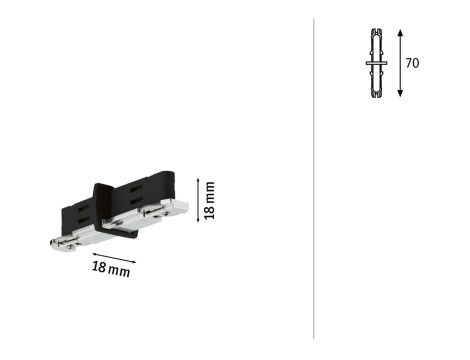 Rozłącznik szynowy izolator URail system czarny matowy / metal - 2