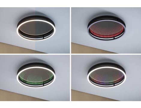 Plafoniera SPACEGLOW ONE LED 3D DIM RGB rainbow 38W 3900lm 3000-6500K pilot  230V czarny matowy / metal - 13