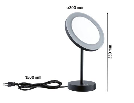 Lusterko kosmetyczne MASUA LED 4W 2700/4000/6500K + wyłącznik IP44 230V czarny matowy / metal - 10