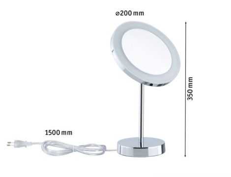Lusterko kosmetyczne MASUA LED 4W 2700/4000/6500K + wyłącznik IP44 230V chrom / metal - 11