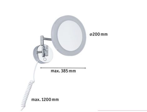 Lusterko kosmetyczne MASUA LED 4W 2700/4000/6500K + wyłącznik IP44 230V czarny matowy / metal - 11