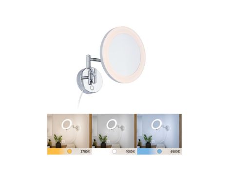 Lusterko kosmetyczne MASUA LED 4W 2700/4000/6500K + wyłącznik IP44 230V czarny matowy / metal - 4