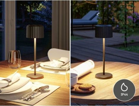 Lampka stołowa solarna ELSE LED DIM USB-C 3.7W 250lm 2700K IP44 czarny / aluminium - 4