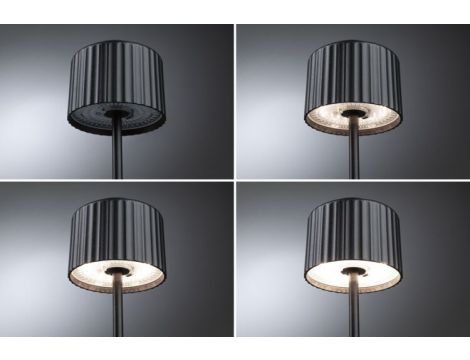 Lampka stołowa solarna ELSE LED DIM USB-C 3.7W 250lm 2700K IP44 czarny / aluminium - 7