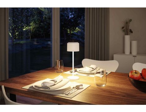 Lampka stołowa solarna ELSE LED DIM USB-C 3.7W 250lm 2700K IP44 biały / aluminium - 10