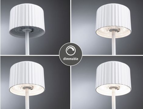 Lampka stołowa solarna ELSE LED DIM USB-C 3.7W 250lm 2700K IP44 biały / aluminium - 11