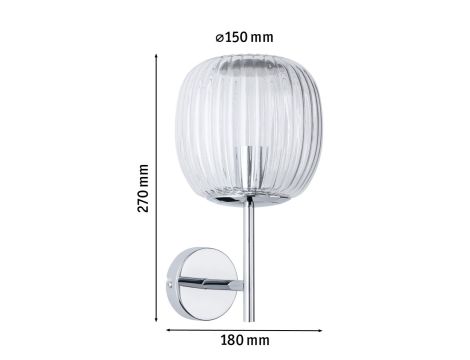 Kinkiet ścienny łazienkowy RUYA E14 max.20W IP44 230V chrom / szkło - 10