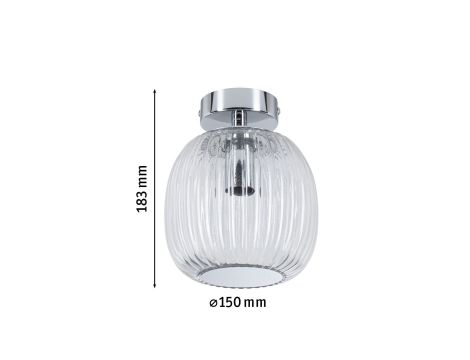 Lampa sufitowa łazienkowa RUYA E14 max.20W IP44 230V chrom / szkło - 7
