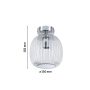 Lampa sufitowa łazienkowa RUYA E14 max.20W IP44 230V chrom / szkło - 8