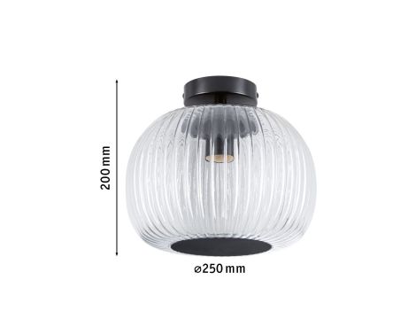 Lampa sufitowa łazienkowa RUYA E27 max.60W IP44 230V czarny matowy / szkło - 8