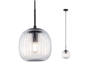 Lampa wisząca łazienkowa RUYA E14 max.20W IP44 230V czarny matowy / szkło