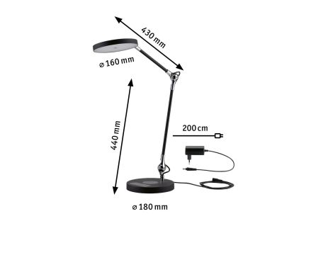Lampka biurkowa NUMIS QI LED 11W 2700K-6500K 1000lm DIM 230V czarny / aluminium - 12
