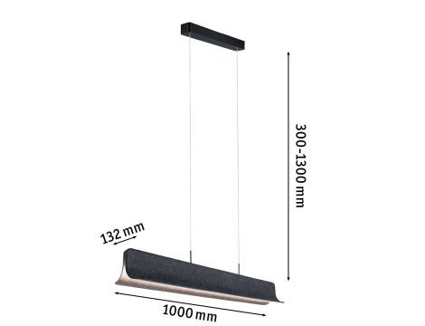 Oprawa wisząca NOYAN LED 3-STEP DIM 2X24W 2700K 2000lm IP44 230V antracyt / metal / filc - 7