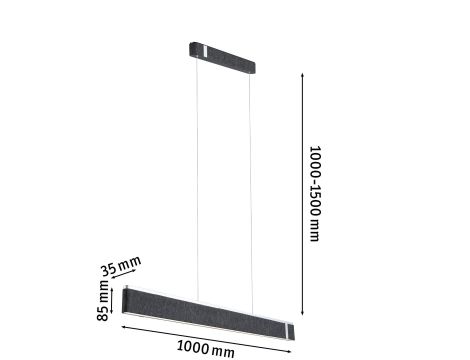 Oprawa wisząca JAGUN LED 3-STEP DIM 26W 2700K 2000lm 230V antracyt / metal / filc - 10