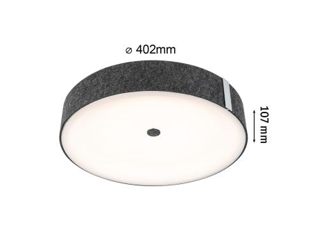 Plafoniera MALIKA LED 3-STEP DIM 29W 402mm 2300lm 2700K 230V antracyt / metal/ filc - 10