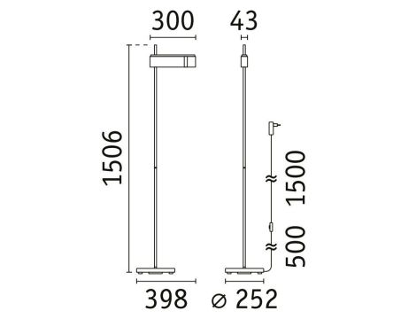 Lampa podłogowa JAGUN LED 3-STEP DIM 20,4W 2700K 1250lm 230V antracyt / metal / filc - 10