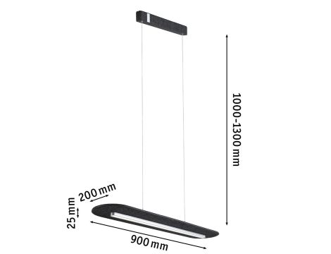Oprawa wisząca TULGA LED 3-STEP DIM 27W 2700K 1800lm 230V antracyt / metal / filc - 9