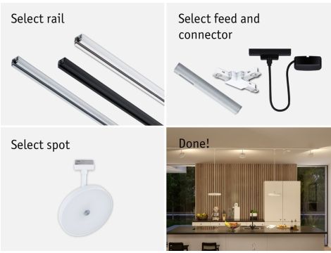 Reflektor na szynoprzewód URail HILDOR LED 3-STEP DIM 15W 850lm 3000K 230V biały RAL 9003 / metal - 7