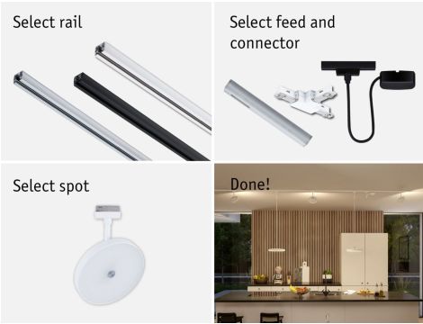 Reflektor na szynoprzewód URail HILDOR LED 3-STEP DIM 15W 850lm 4000K 230V biały RAL 9003 / metal - 9