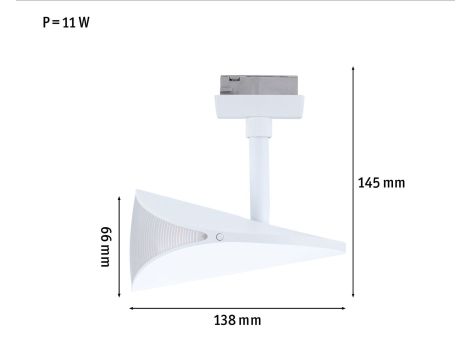 Reflektor na szynoprzewód URail ALEJANDRO LED 3-STEP DIM 10W 800lm 3000K 230V biały / tworzywo sztuczne - 10