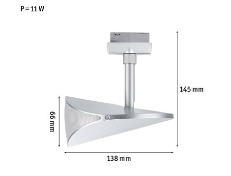 Reflektor na szynoprzewód URail ALEJANDRO LED 3-STEP DIM 10W 800lm 4000K 230V chrom matowy / tworzywo sztuczne - 9