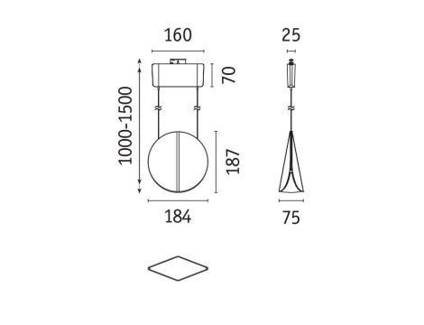 Oprawa wisząca na szynoprzewód URail ALEJANDRO LED 3-STEP DIM 10W 800lm 4000K 230V chrom matowy / tworzywo sztuczne - 9