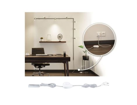 Przewód zasilający do szynoprzeowdu Urail 2m z wyłącznikiem  max.1000W chrom matowy