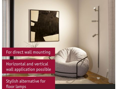 Przewód zasilający do szynoprzeowdu Urail 2m z wyłącznikiem  max.1000W chrom matowy - 9