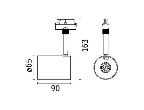 Reflektor na szynoprzewód Urail LUXE LED SH Zigbee GU10 4,8W 350lm 2200K-6500K 230V chrom matowy / tworzywo sztuczne - 10