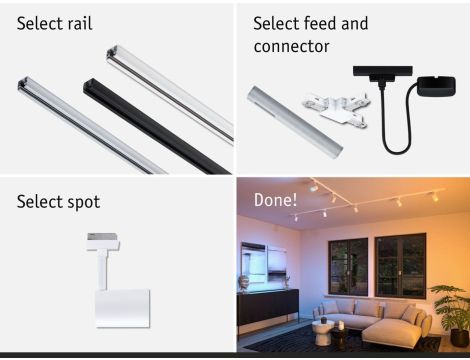 Reflektor na szynoprzewód Urail LUXE LED SH Zigbee GU10 4,8W 350lm 2200K-6500K 230V biały / tworzywo sztuczne - 9
