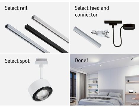 Reflektor na szynoprzewód URail ALDAN 8W 500lm 2700K-6500K 230V biały / metal - 10