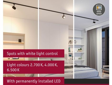 Reflektor na szynoprzewód URail ALDAN 8W 500lm 2700K-6500K 230V czarny matowy / metal - 10