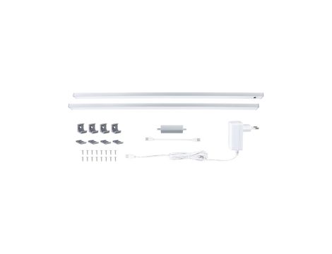 Zestaw opraw podszafkowych SET LINE DIM PIR 2x6W 2x500lm 550mm 3000K 230V/24V chrom matowy / aluminium