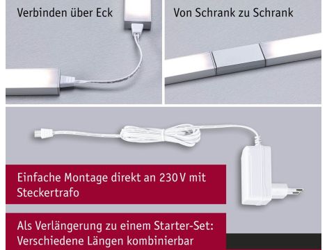 Zestaw uzupełniający opraw podszafkowych LED LINE DIM PIR 2x6W 2x500lm 550mm 2700K-6500K 24V biały matowy / aluminium - 6